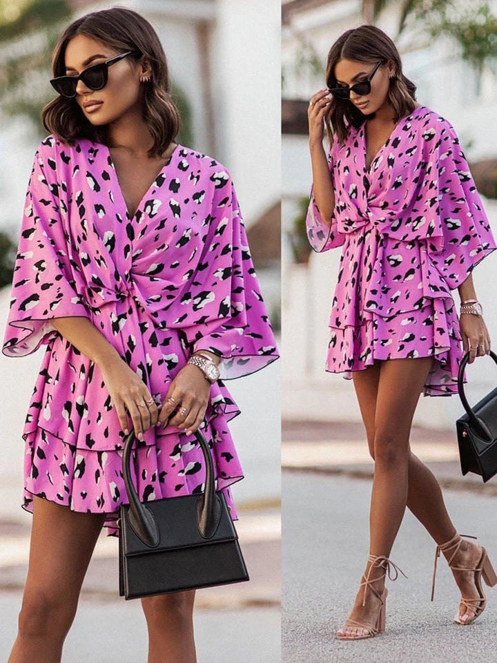 Fashionable women's chic mini dress, an elegant & versatile summer style for any event.