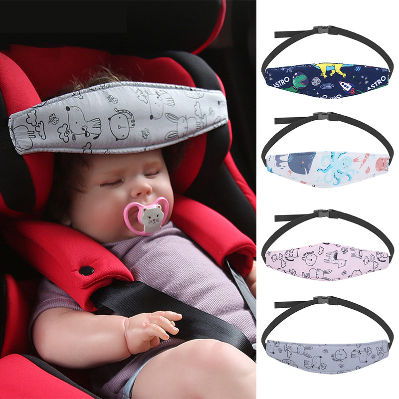 Toddler car seat headrest nap pillow, adjustable for child comfort and secure neck support during travel.