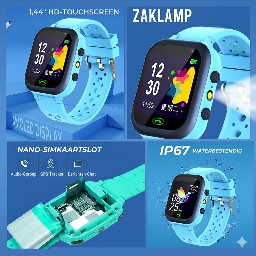 Advanced 4G children's smartwatch with GPS tracking, video calls, and essential safety features for kids.
