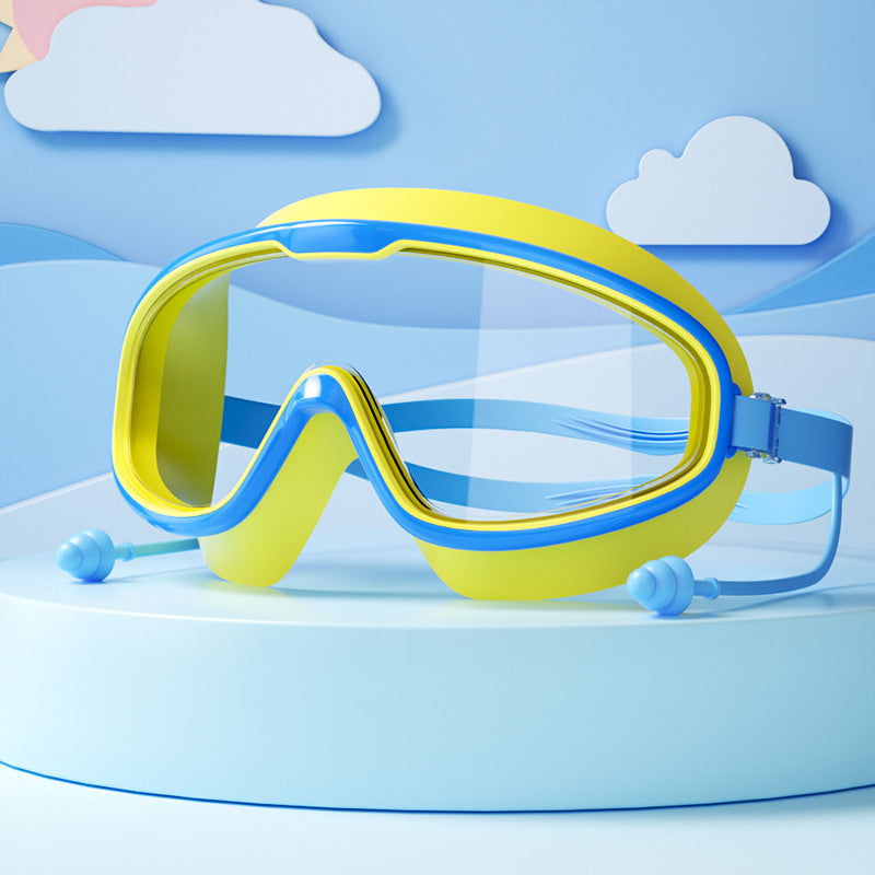 Children's swim goggles with anti-fog, crystal clear lenses for kids swimming. Comfortable & adjustable pool accessory.