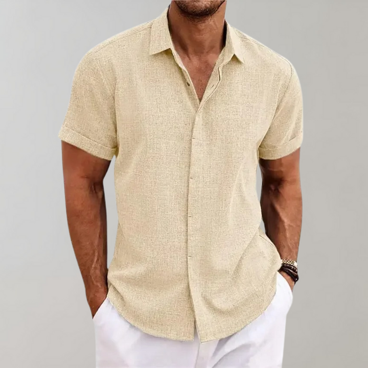 Versatile men's collared shirt in classic polo design for summer style & casual wear.