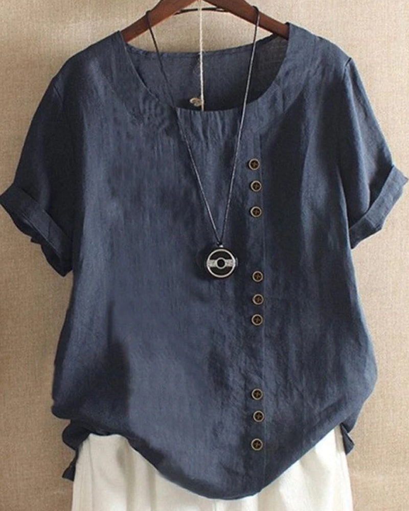 Emma women's classic crew neck t-shirt. Plain short sleeve for elegant everyday.
