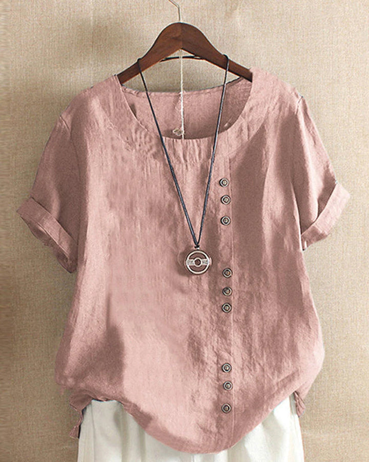 Women's classic crew neck t-shirt, plain short sleeve. Effortless everyday style.