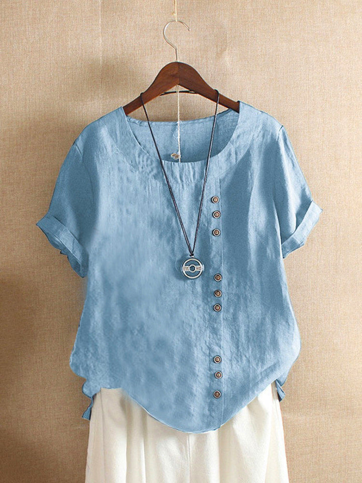 Emma women's plain short sleeve crew neck tee. Comfortable classic everyday top.