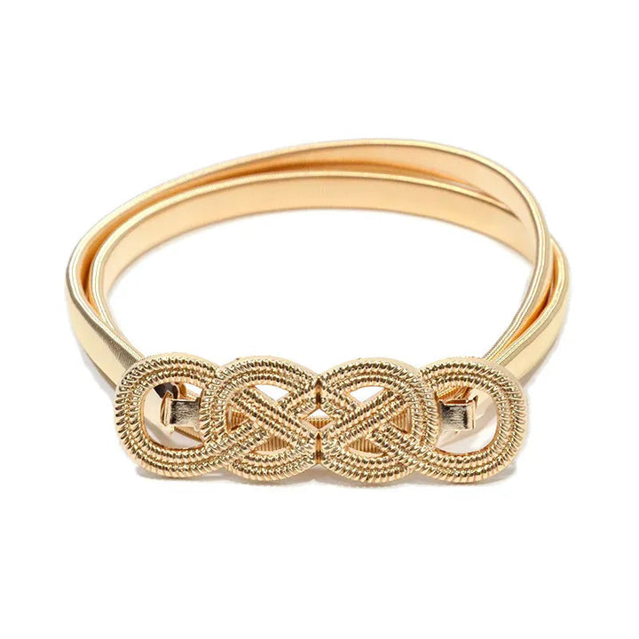 Elegant women's Cloud double buckle fashion belt. Stylish waist accessory, perfect for adding a touch of designer style.