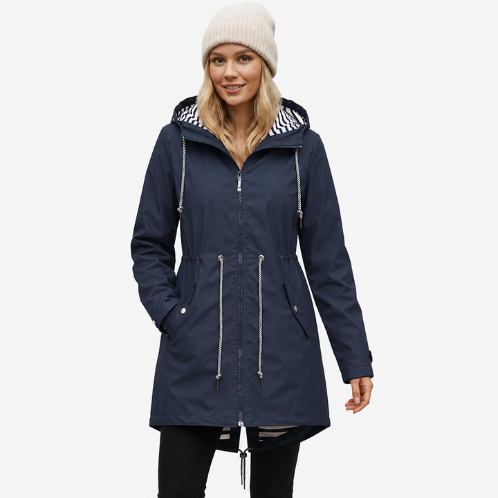 Women's CoastShell waterproof rain jacket, stylish & lightweight for everyday wear, commute, and outdoor adventures.