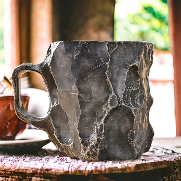 Elegant geode style coffee mug, a unique tea cup or drinkware item, great for kitchen decor & desk.