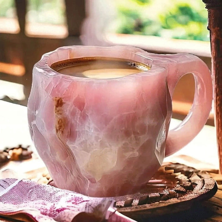 Handcrafted geode coffee mug, a unique artistic tea cup and stylish home decor gift with sparkling finish.