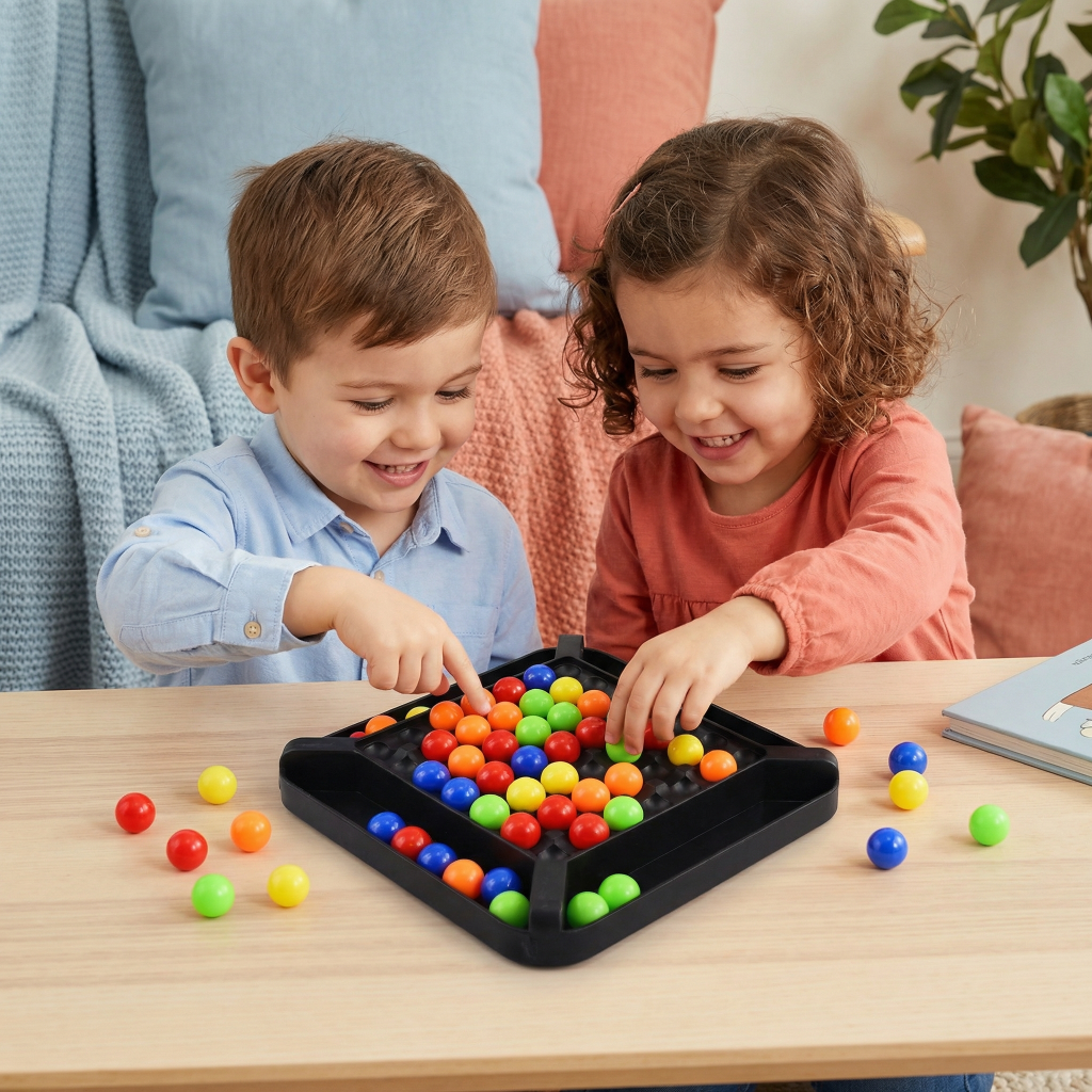 Family fun color matching game for kids & adults. Educational board game improving cognitive skills & recognition.