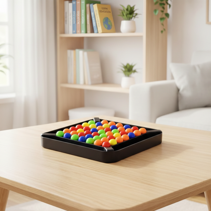Interactive educational color recognition board game. Enhances cognitive skills, logic puzzles, & screen-free learning.
