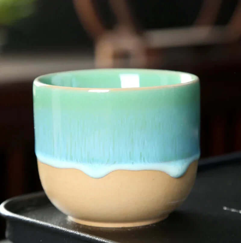 Ergonomic ColorSplash ceramic mug, a vibrant and modern tea cup, perfect for your daily coffee routine.