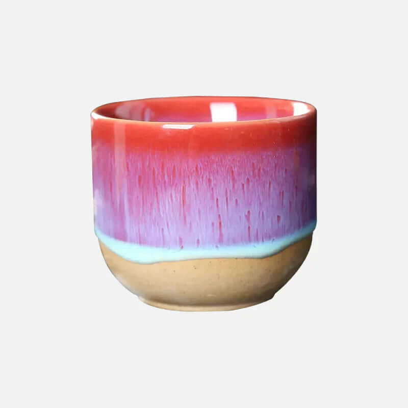 Colorful ceramic tea cup from ColorSplash, a unique and modern kitchenware item for any home.