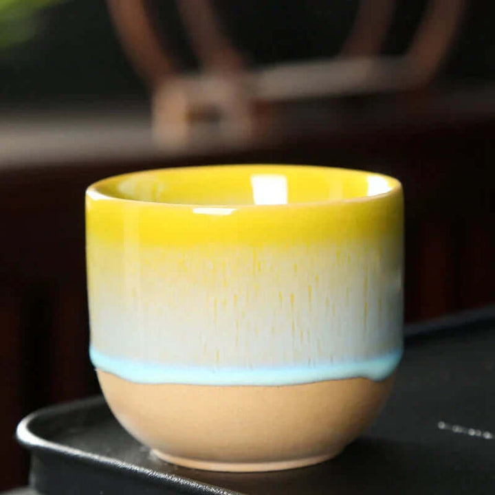 ColorSplash ceramic coffee cup, a modern and colorful mug, ideal kitchenware for any home decor style.