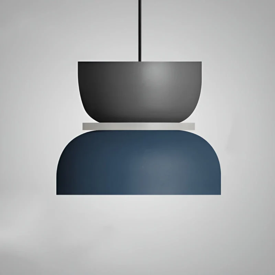 Multiple VividGlow macaron LED pendant lights illuminating a modern kitchen island with vibrant colors.