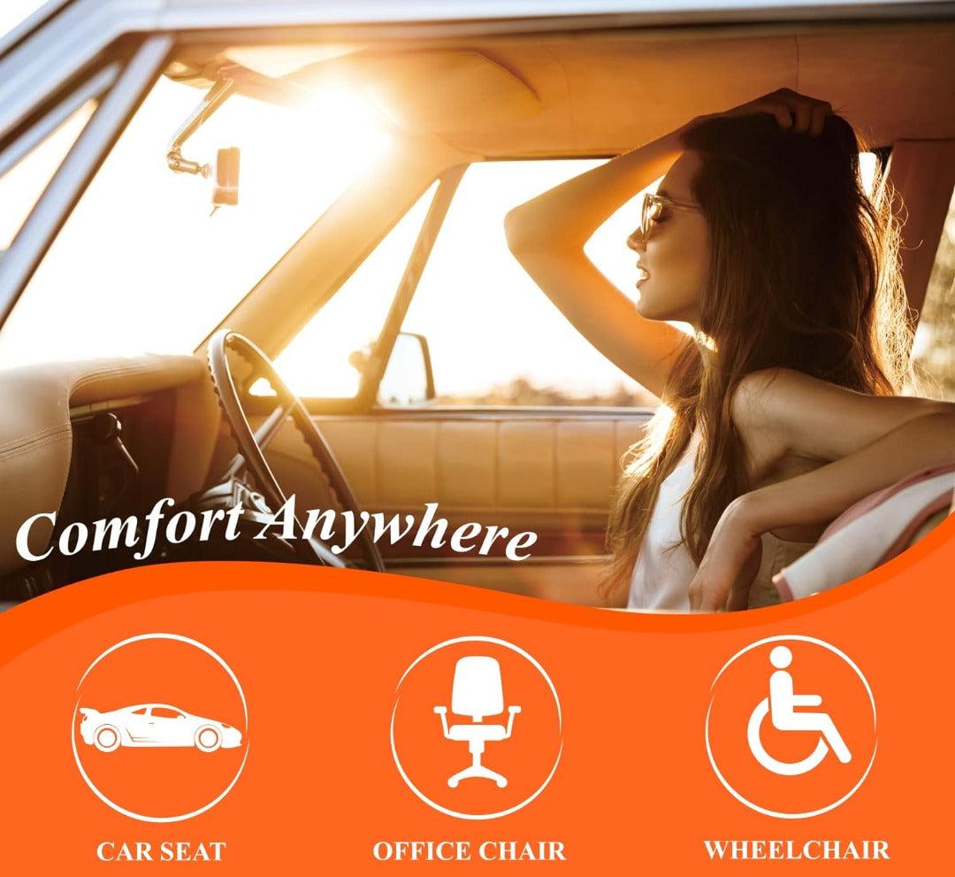Alleviate back pain with a memory foam car seat cushion, offering posture correction & comfort.