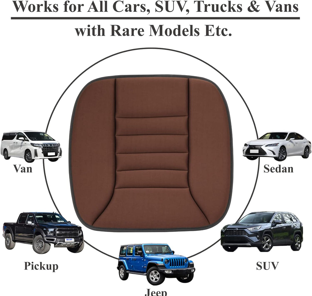 High-density memory foam car seat cushion for unisex drivers, providing excellent back support.
