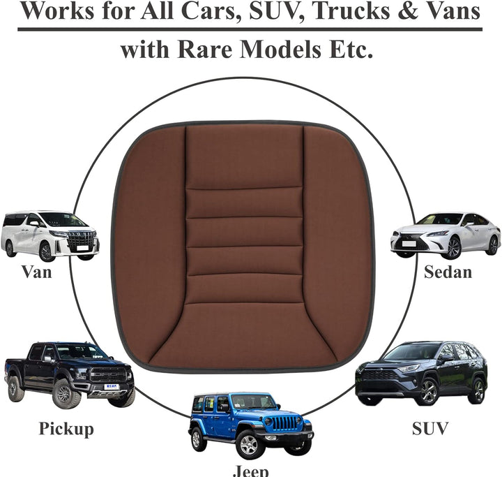 High-density memory foam car seat cushion for unisex drivers, providing excellent back support.