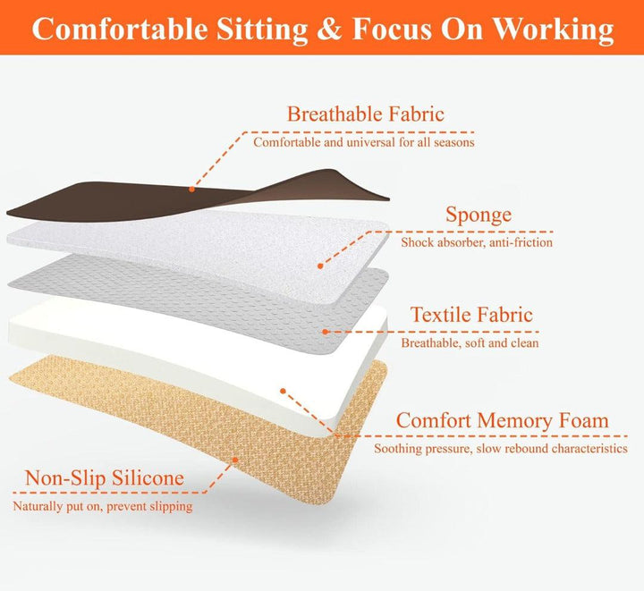Unisex memory foam car seat cushion, a breathable car accessory for improved comfort & support.