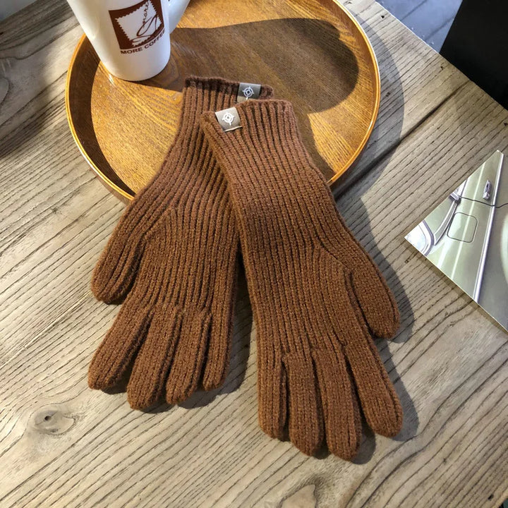 Women's soft cotton touchscreen winter gloves for warmth & comfort.