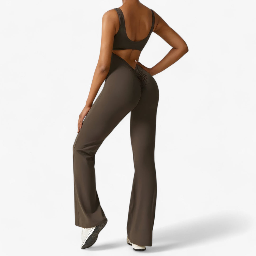 Flattering women's one-piece jumpsuit, offering comfort and chic everyday versatility.