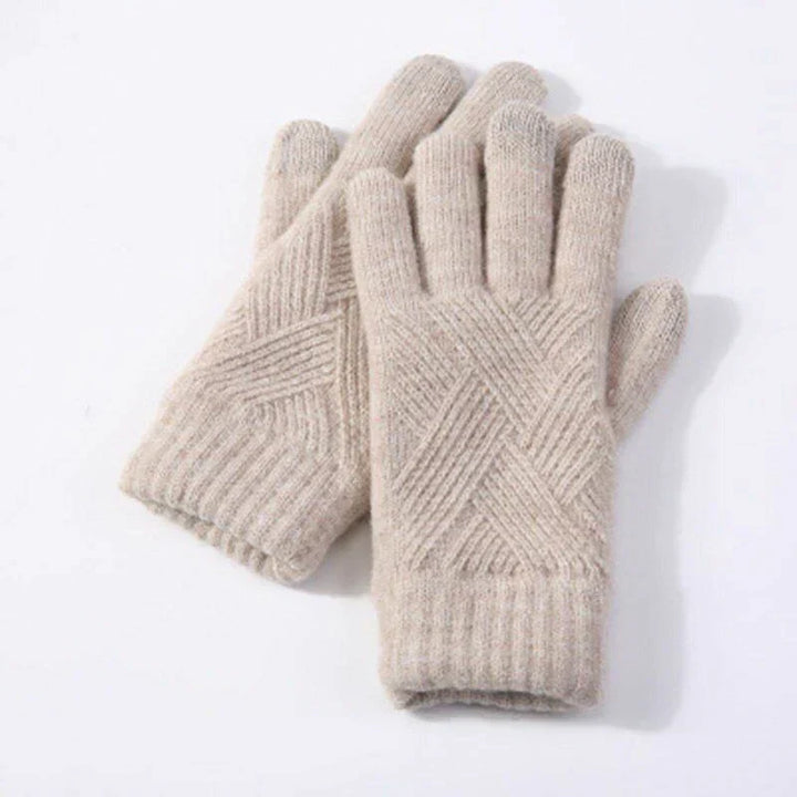 Fashionable knitted gloves for women, a stylish and warm accessory for cold weather comfort.