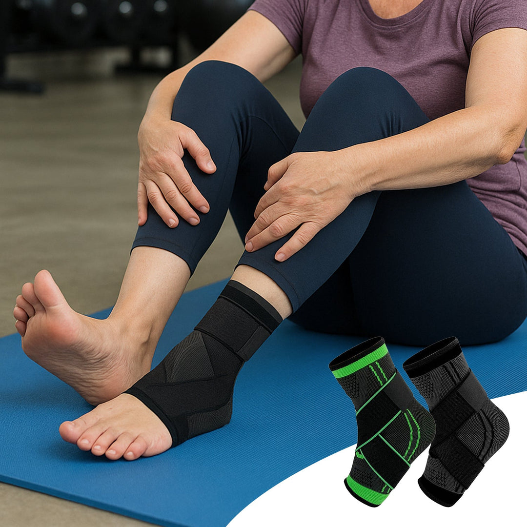 Supportive ankle sleeve for men & women, offering joint pain relief & improved circulation.