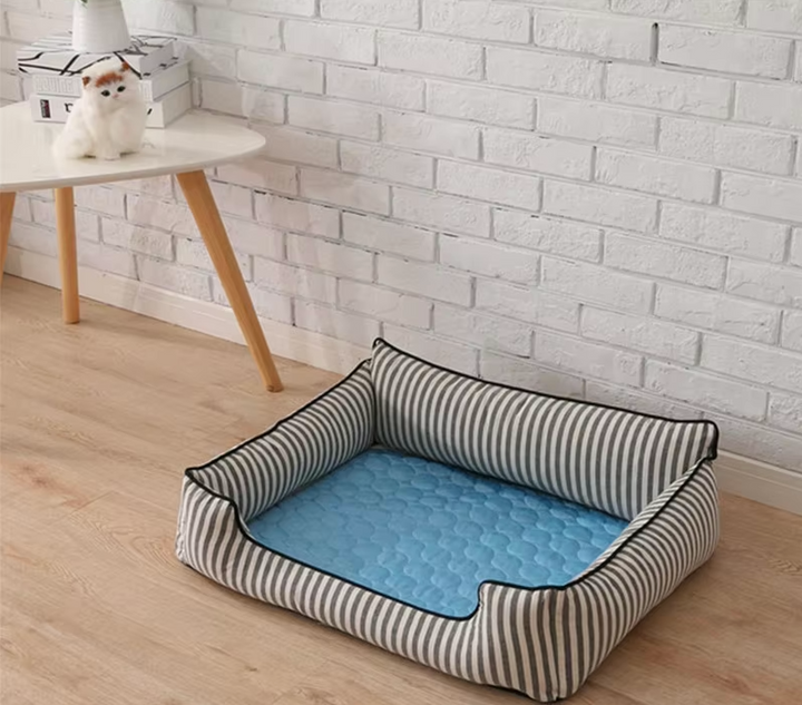 Ultra-comfortable self-cooling pet mat, a breathable dog & cat bed for summer heat.