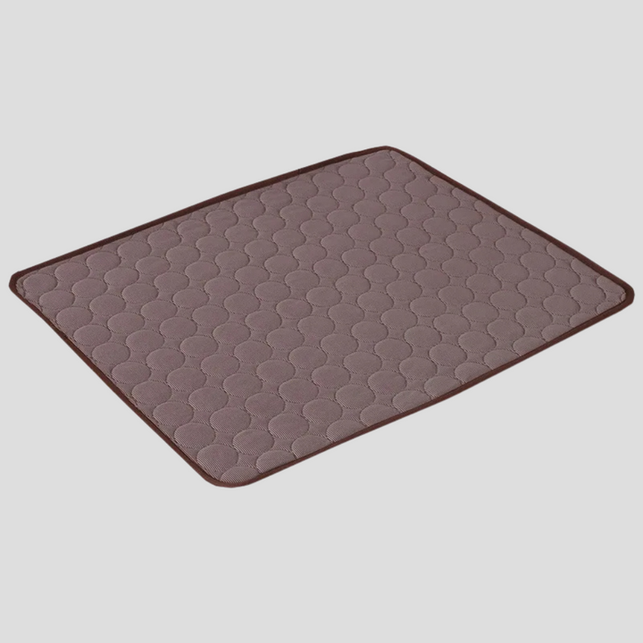 Small pet cooling mat for cats & small dogs. Instant heat relief & comfort. Portable, washable pet bed.