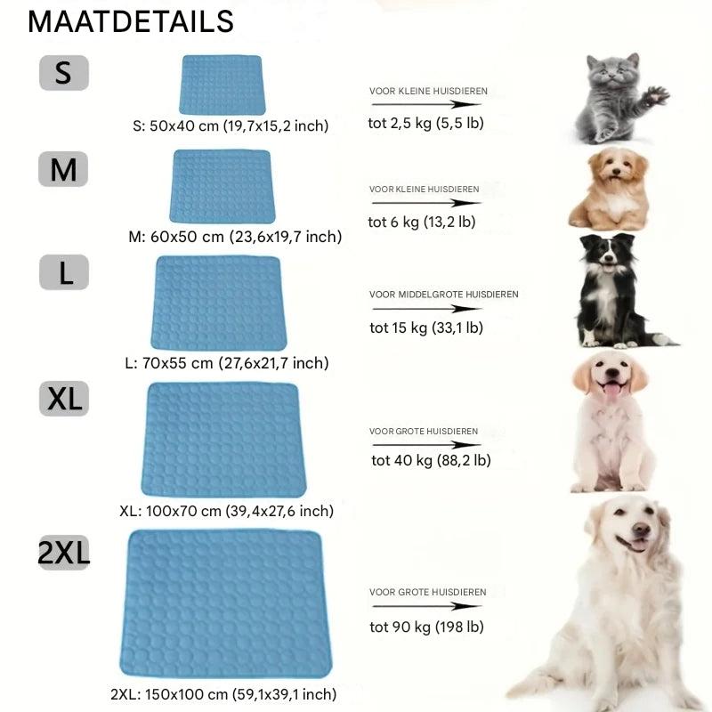 Ultimate pet comfort: Self-cooling mat for dogs & cats provides instant heat relief on hot summer days.