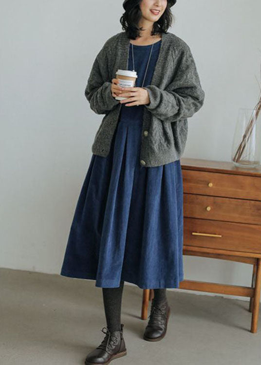 Emilia women's long sleeve A-line corduroy dress. Versatile autumn winter dress, ideal for casual or formal wear.