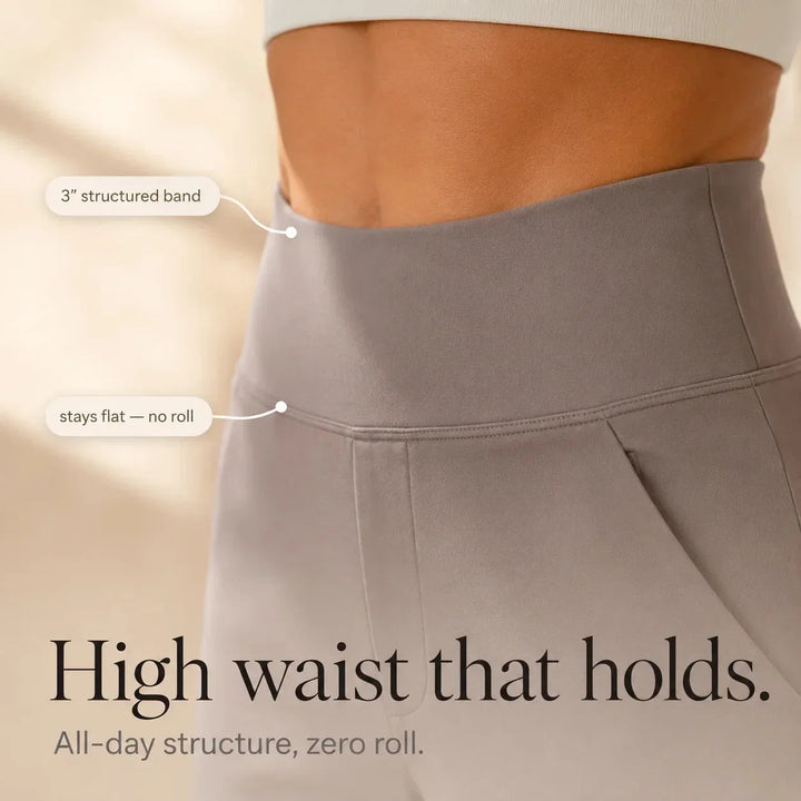 Casual high-waisted stretch shorts for women by Cordwyn, designed for comfort & movement with practical pockets.