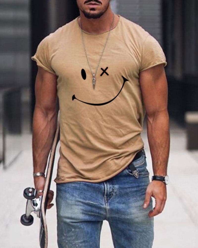Relaxed fit Arlo men's patterned cotton t-shirt, perfect for summer casual wear and everyday style.