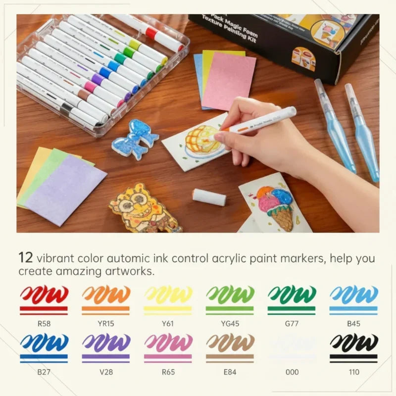 Art markers & tools creating realistic textures for models & crafts. Essential hobby supplies for diorama art.