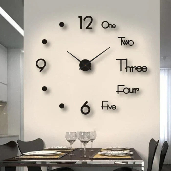 Oversized luminous DIY wall clock, modern decor statement for contemporary living rooms, easy to mount.