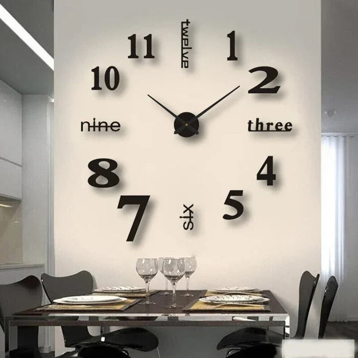 Personalized DIY wall clock, modern creative design, luminous for night visibility, home accent decor.