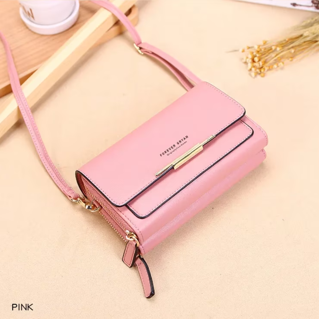 Everyday essential PU leather women's shoulder bag, an organized wallet accessory.