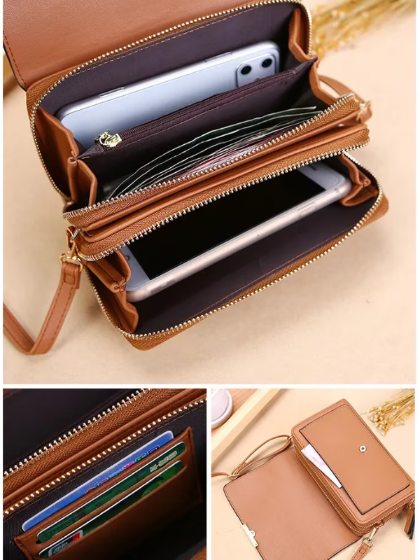 Everyday PU leather crossbody bag for women, a convenient and secure wallet.