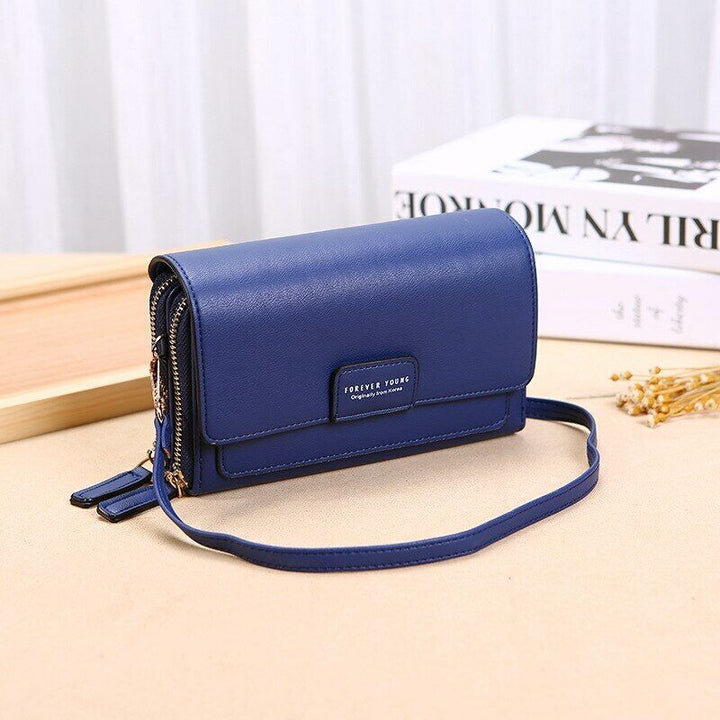 Women's fashionable PU leather cross-body bag, offering wallet convenience.