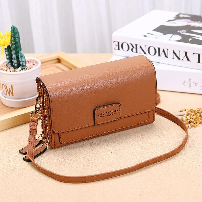 PU leather women's shoulder bag with multiple compartments, an organizer wallet.