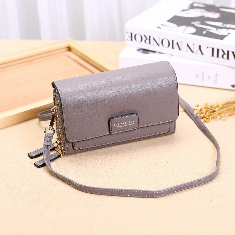 Trendy red PU leather shoulder bag, a compact and stylish women's wallet solution.