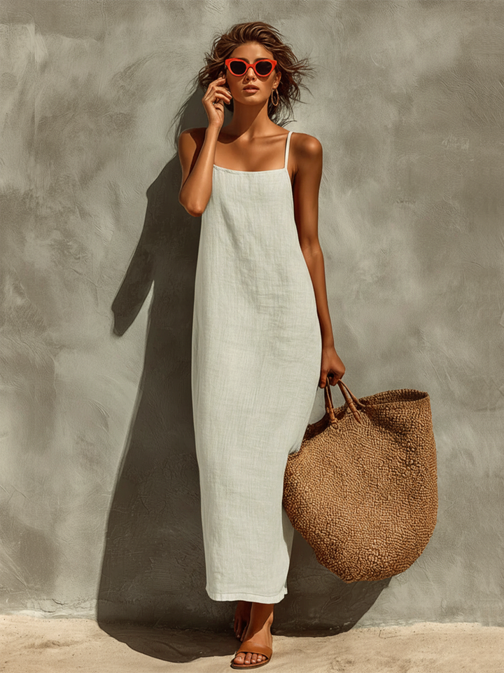 Women's cami maxi sundress featuring a comfortable loose fit, perfect for casual summer outings.