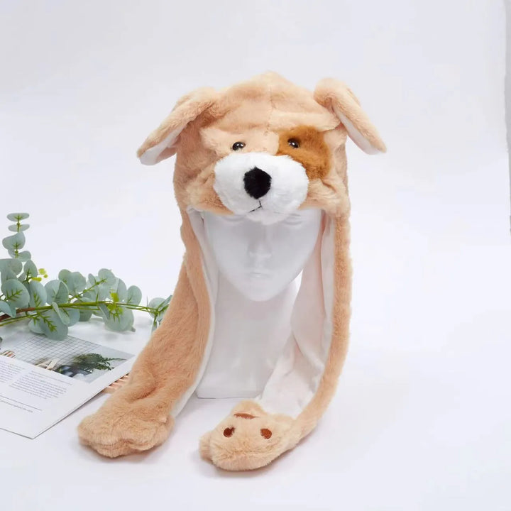 Playful Rabbit Moving Ears Hat, interactive. Unisex fun accessory for kids & whimsical parties.