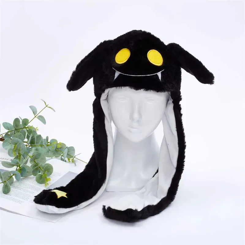 Rabbit Moving Ears Hat, soft interactive plush. Fun accessory, perfect for kids' parties.