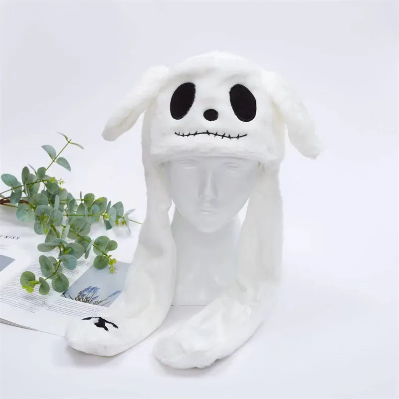 Interactive Animal Moving Ears Hat, unisex. Soft plush, fun accessory for any occasion.