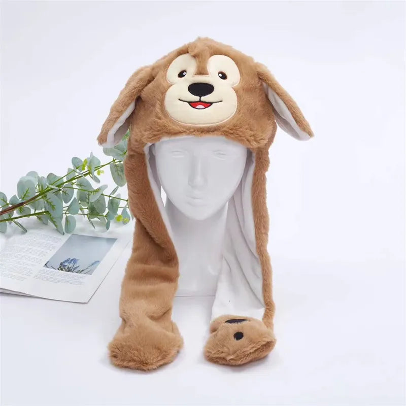 Playful Character Moving Ears Hat. Soft plush, perfect for cosplay and parties.