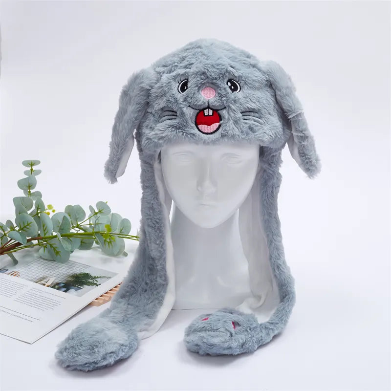 Bear Moving Ears Hat, soft interactive. Playful kids' accessory and unique gift.