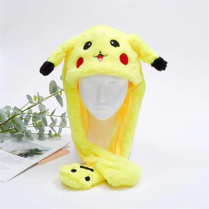 Soft Bear Moving Ears Hat, playful interactive. Unisex accessory for parties.