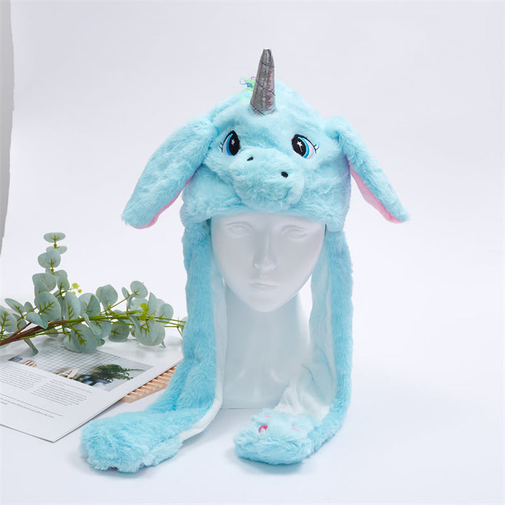 Bear Moving Ears Hat, interactive & whimsical. Plush accessory for kids' play.
