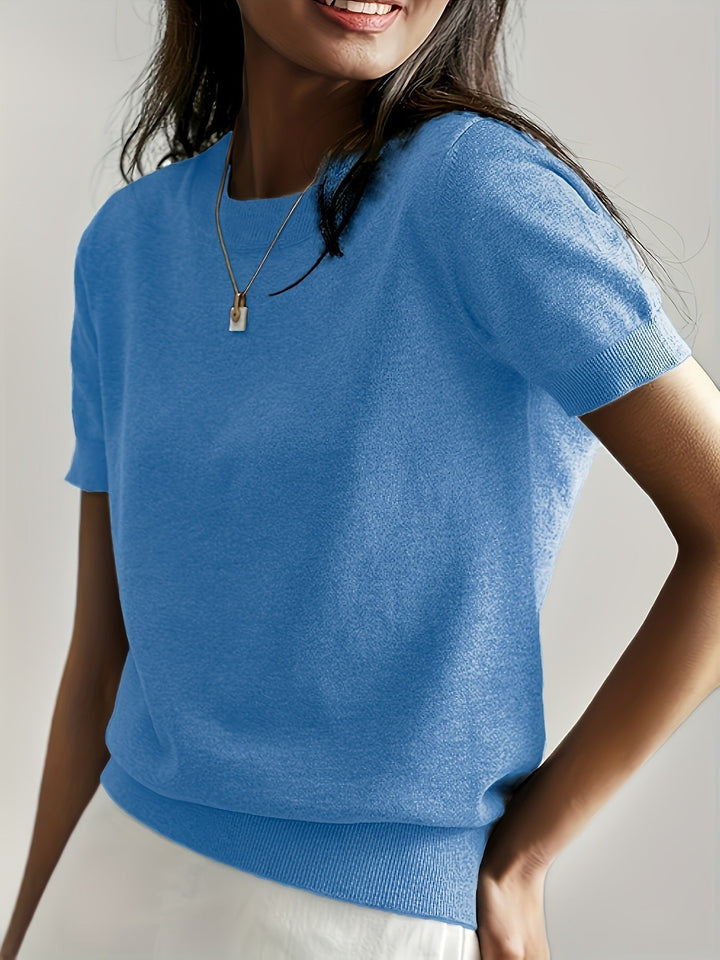 Women's Effortless Short-Sleeve Top in a relaxed fit for ultimate comfort and casual everyday style.