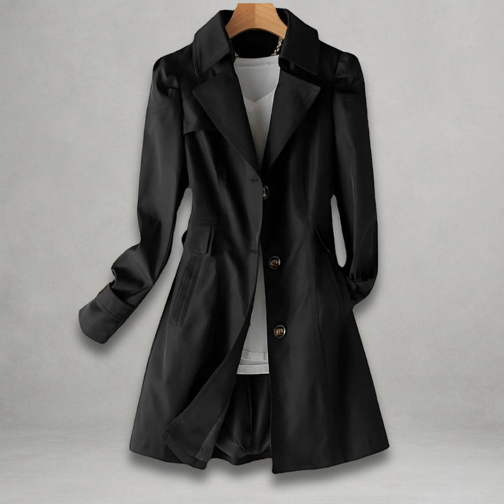 Fashionable women's elegant trench coat, ideal for spring and fall. Versatile single-breasted long jacket.